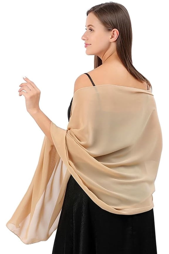 Chiffon Shawls Wraps for Women Evening Dresses Elegant Soft Sheer Stole Bride Wedding Scarf