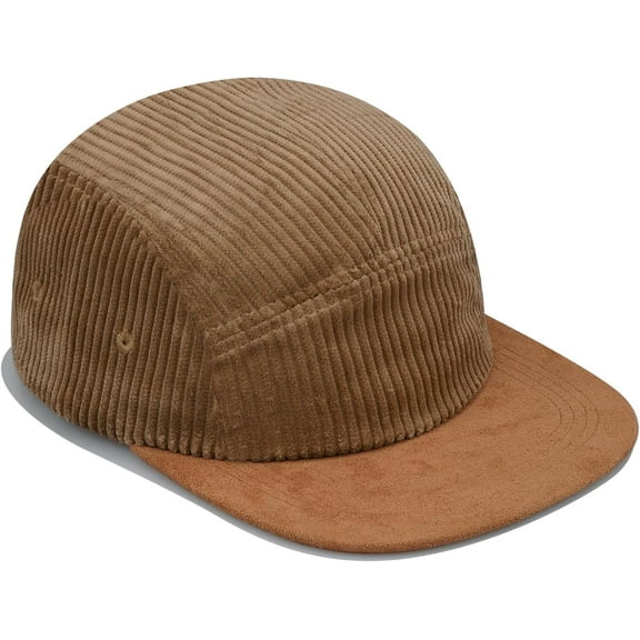 Zhengup Classic Corduroy 5 Panel Caps Flat Brim Baseball Cap Unstructured Vintage Dad Hat Men Snapback Trucker Hats Umpire Cap