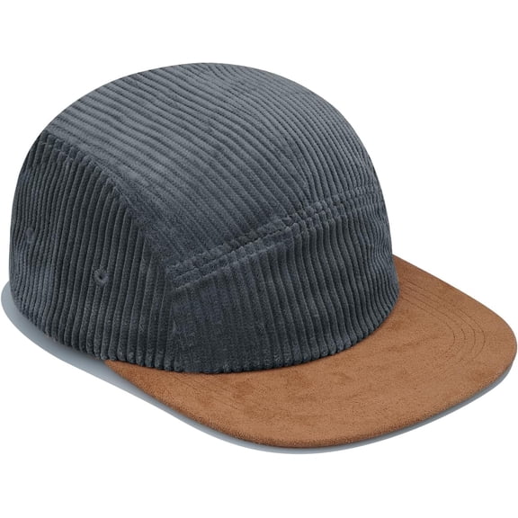 Zhengup Classic Corduroy 5 Panel Caps Flat Brim Baseball Cap Unstructured Vintage Dad Hat Men Snapback Trucker Hats Umpire Cap