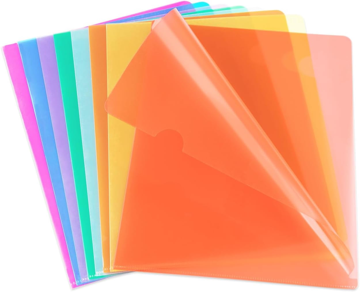 Zhengup Clear Plastic Folders,42Pack A4 Plastic File Folders,8 Colored ...