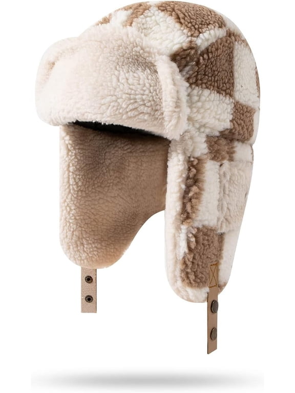 Cold Weather Eskimo Hats Trooper Trapper Hat Warm Winter Hats for Men Russian Ushanka Hat Aviator Cap with Ear Flap