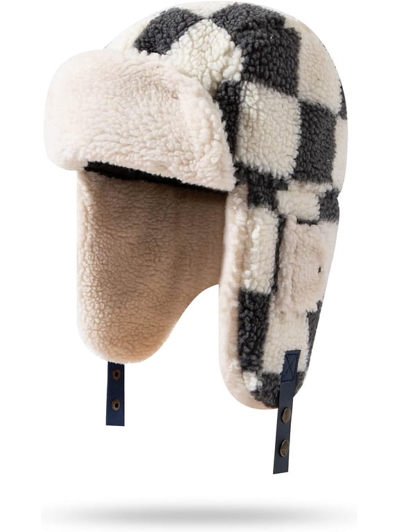 Cold Weather Eskimo Hats Trooper Trapper Hat Warm Winter Hats for Men Russian Ushanka Hat Aviator Cap with Ear Flap
