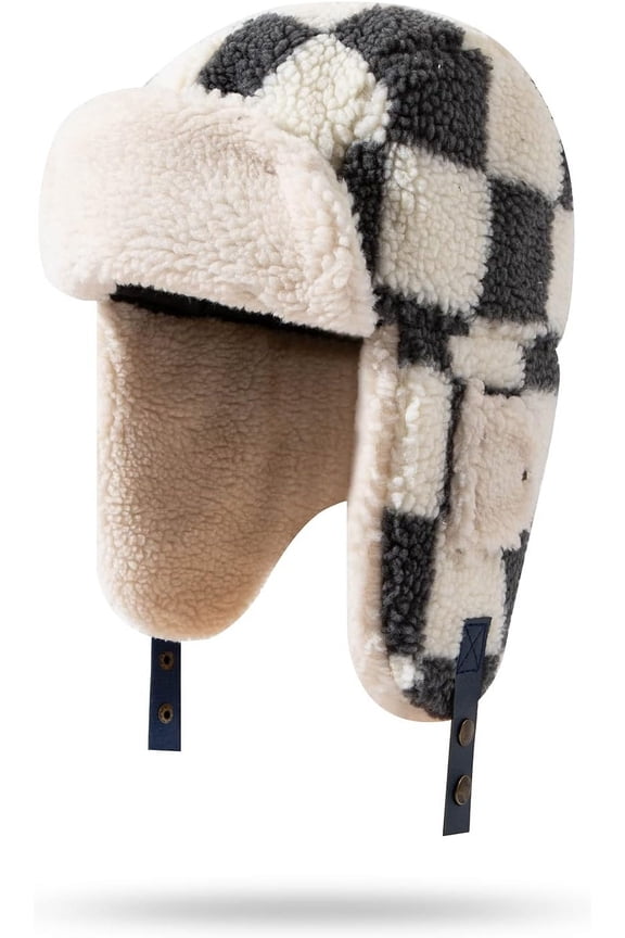 Cold Weather Eskimo Hats Trooper Trapper Hat Warm Winter Hats for Men Russian Ushanka Hat Aviator Cap with Ear Flap