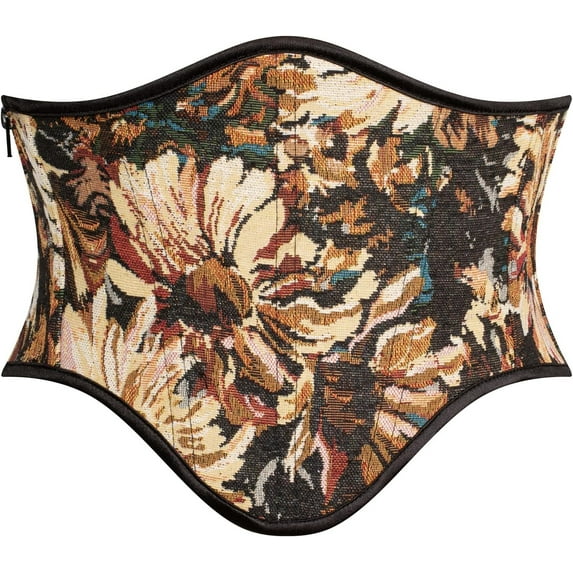 Zhengup Corset Belt for Women Floral Lace Up Boned Underbust Corset Waist Belts