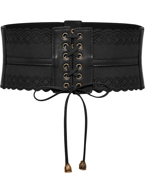 Costume Belts for Women Wide Elastic Waist Cinch Belts Lace-up Corset Belts