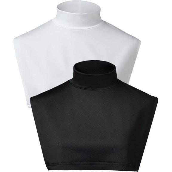 Zhengup Detachable Collar Fake Turtleneck Lightweight Turtle Neck Dickey Collars for Women Girls(Black+White)