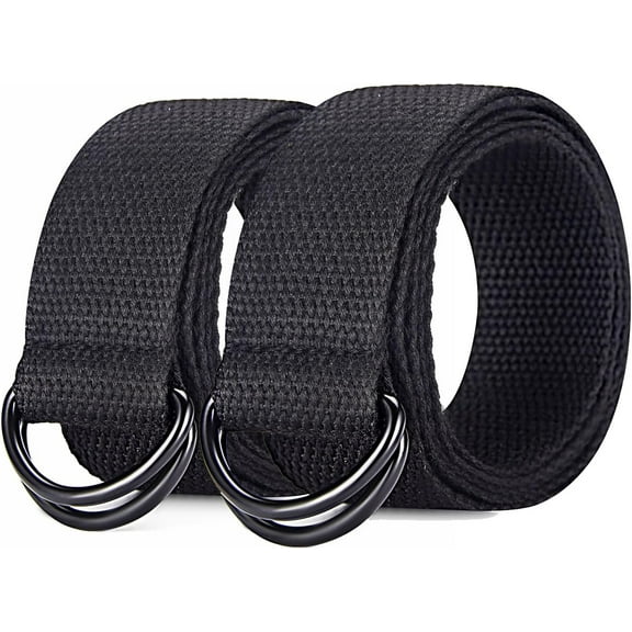 Zhengup Double D-Ring Canvas Cloth Web Belt For Men 1 1/2" Wide