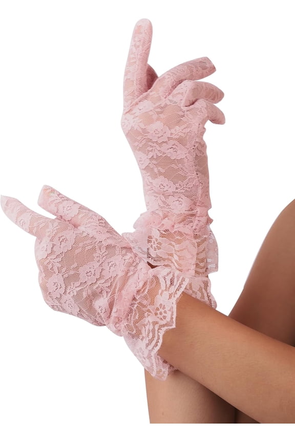 FLower Mesh Lace Gloves, Gothic Accessories, Y2k Lolita Accessories, Vintage Accessories, Costume Accessories