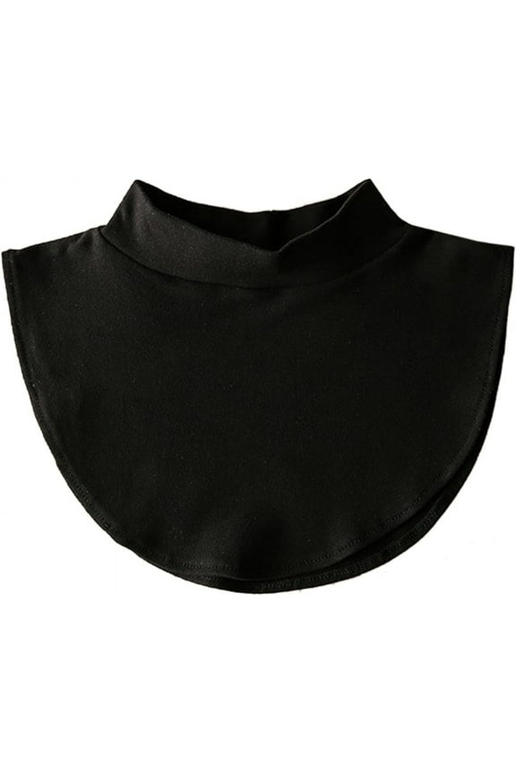 Fake Turtleneck Dickey Detachable Collars Half Top Wear Outer or in Sweater Hoodie High Neck Mock Collar for Women (Crewneck Black)