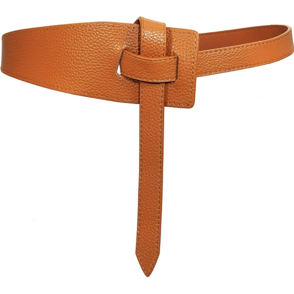 Zhengup Glamorstar Women Leather Belts Vintage Irregular Waist Belt for Dresses Tie Knot Waistband Belt