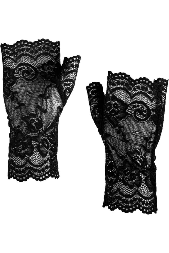 Gothic Fingerless Mesh Gloves, Lace gloves, Goth Gloves, Vintage Gloves, Gothic Accessories