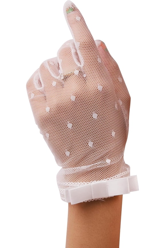 Gothic White Gloves, Mesh Lace Gloves, Bow Gloves, White Lace Gloves, Short Gloves, Goth Accessories, Y2k Lolita Accessories, Vintage Accessories, Costume Accessories