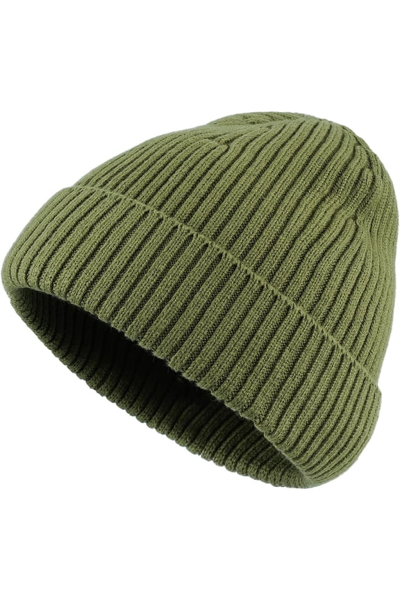 Knit Beanie Hat Fisherman Ski Caps Fall Winter Warm Knitted Ribbed Cuffed Skull Cap Slouchy Toboggan Cap for Men Women