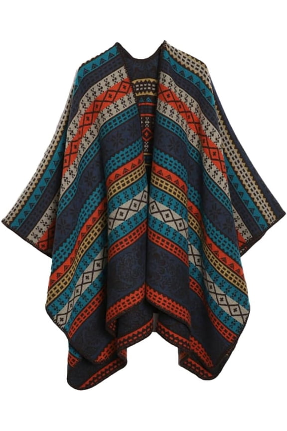 Knit Tassel Shawl Wraps for Women Fashion Open Front Blanket Travel Scarf Winter Warm Poncho Capes Ethnic Cardigan Coat