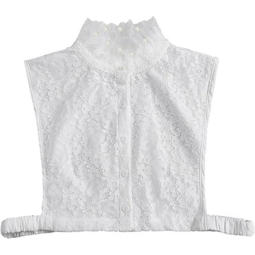 Zhengup Lace Half Shirts Layering for Women,Detachable Dickey Collar Blouse Half Shirts False Collar