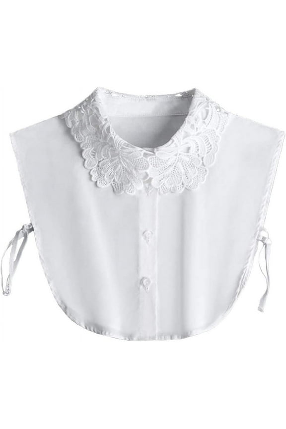 Lady Half-Shirt Blouse Detachable Lace Chiffon Fake Collars Dicky Collar Faux Collar