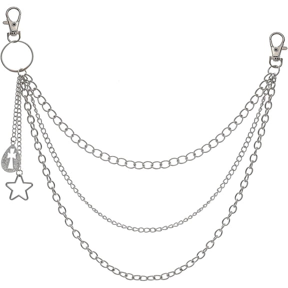 Zhengup Layered Pant Chains - Stylish Denim Chains for Gothic Punk Fashion - Pocket Chains for Men and Women