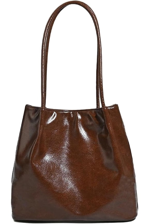 Leather Small Tote Bags for Women Soft Handle Bag Purses PU Casual Handbag Work Office Spring Fall Winter Work Travel