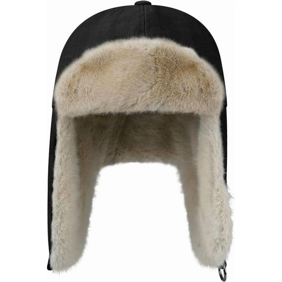 Zhengup Leather Trapper Hat Unisex Eskimo Hat with Ear Flaps Aviator Windproof Ski Cap Outdoor Cold Weather Ushanka Russian Hat