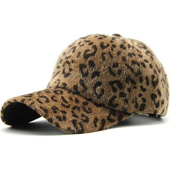 Zhengup Leopard Print Baseball Cap Fashion Adjustable Cotton Dad Hat Warm Ponytail Baseball Hats for Women Girls