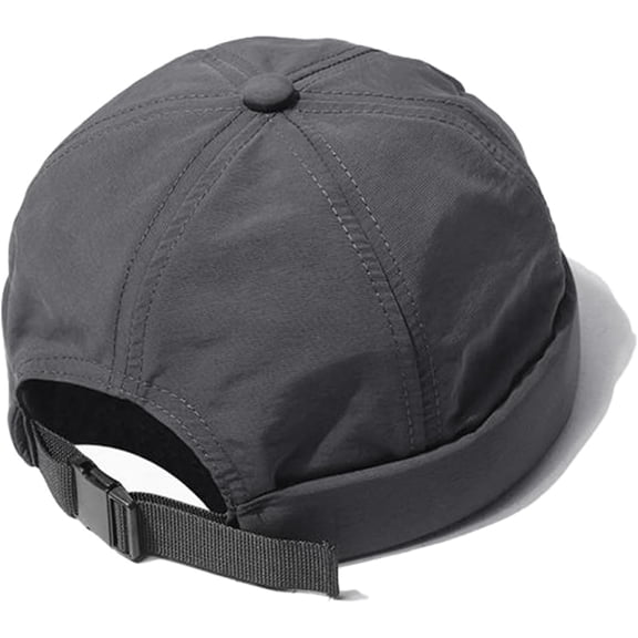 Zhengup Men Quick Dry Docker Cap Breathable Brimless Cap Rolled Cuff Retro Sailor Beanie Hat