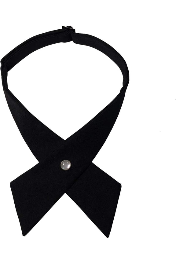 Men & Women Adjustable Criss-Cross Bowtie School Uniform Pre Tied Bow Tie Cross Neck Tie