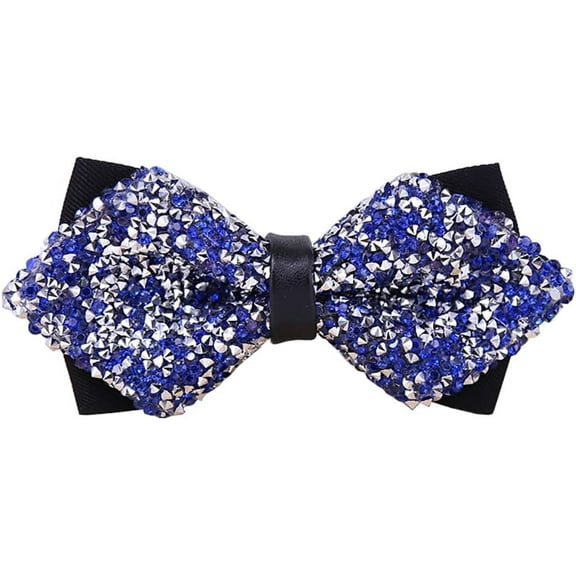 Zhengup Men's Pointed Pre-Tied Bow Tie Tuxedo Banquet Bowties Sparkling Rhinestone Bow Ties for Men Wedding Party Dating