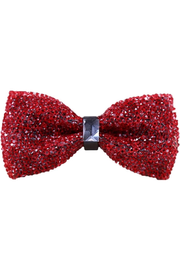 Men's Pre-tied Bow Tie Tuxedo Banquet Bowties Shiny Rhinestone Bow Ties for Men Wedding Party Dating
