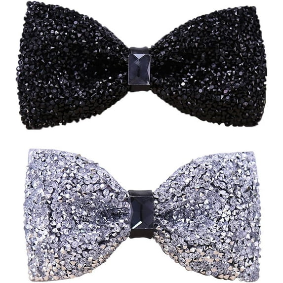 Zhengup Men's Pre-tied Bow Tie Tuxedo Banquet Bowties Shiny Rhinestone Bow Ties for Men Wedding Party Dating