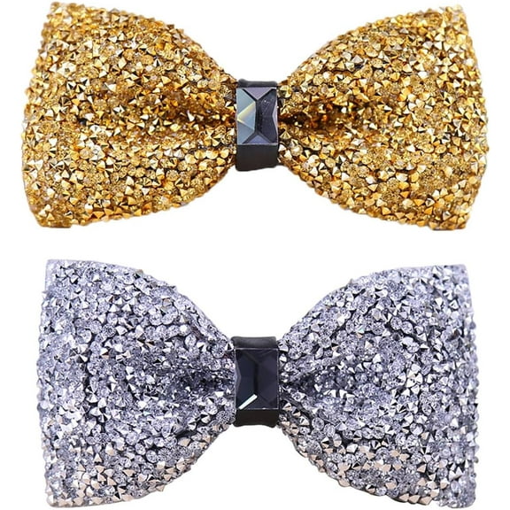 Zhengup Men's Pre-tied Bow Tie Tuxedo Banquet Bowties Shiny Rhinestone Bow Ties for Men Wedding Party Dating