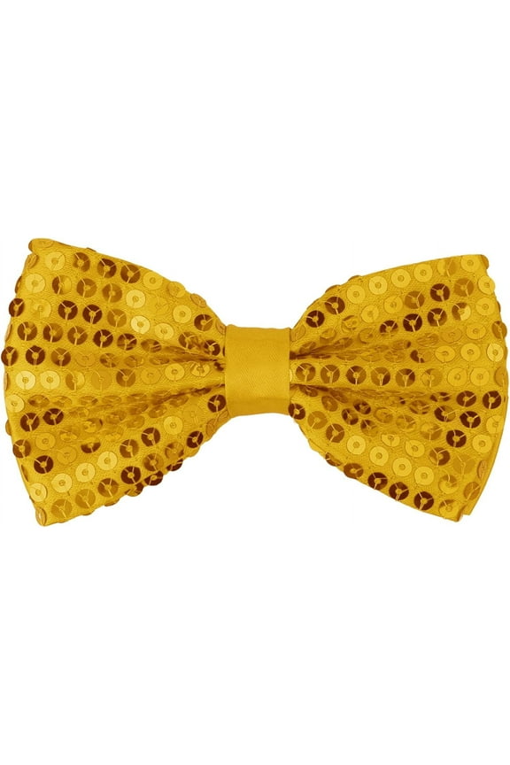 Men's Sequin Shiny Bowtie Sparkling Adjustable Neck Solid Color Bow Ties for Prom Party