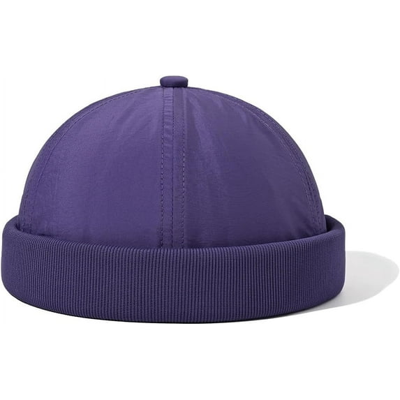 Zhengup Mens Docker Cap Nylon No Brim Skullcap Quick Dry Brimless Hat Worker Sailor Cap Rolled Cuff Harbour Hat