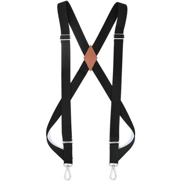 Zhengup Mens Suspenders Side Clip Suspenders Adjustable Elastic X Back Style Suspenders with Swivel Hooks
