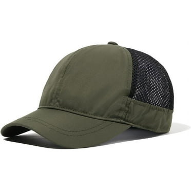 Zhengup Mesh Cap Short Brim Dad Hats Breathable Trucker Cap Men's Quick Dry Baseball Cap Sun Hat Lightweight Running Hats