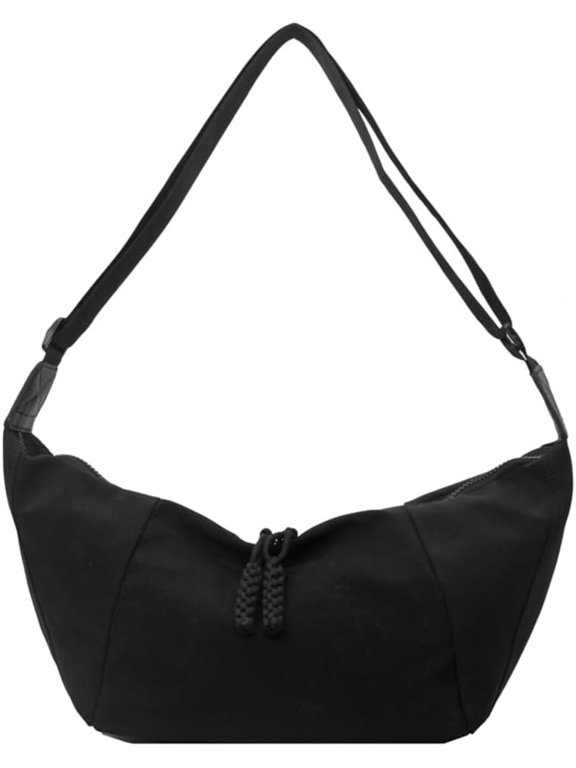 Nylon Crossbody Bag for Women Men Dumpling Tote Bag Braid Woven Zipper Water-Resistant Nylon Shoulder Bag