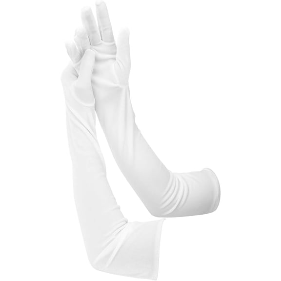 Zhengup Opera Gloves for Women, Velvet Stretchy Elbow Length Gloves Evening Party Dance Gloves Long Opera for Women (White)