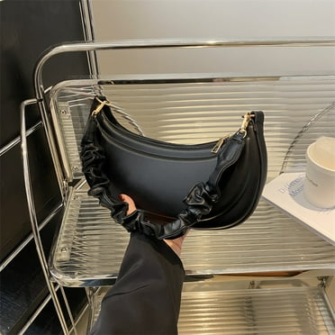 Zhengup Popular Fashion Crescent Bag New High -Grade Texture Messenger Bag Shoulder Folds And Clouds Underarm Bag