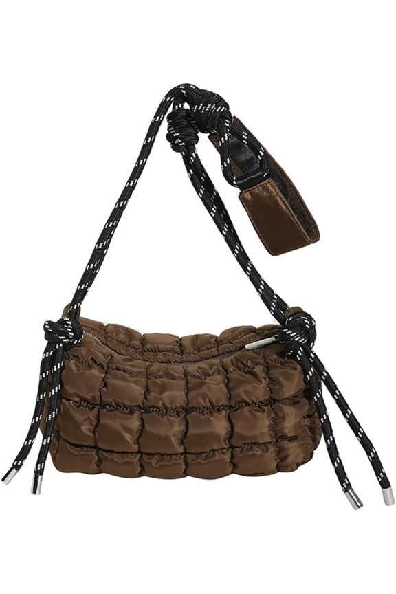 Puffer Shoulder Bag for Women Puffy Crossbody Bag Trendy Cloud Purse Nylon Hobo Bag Bubble Handbag