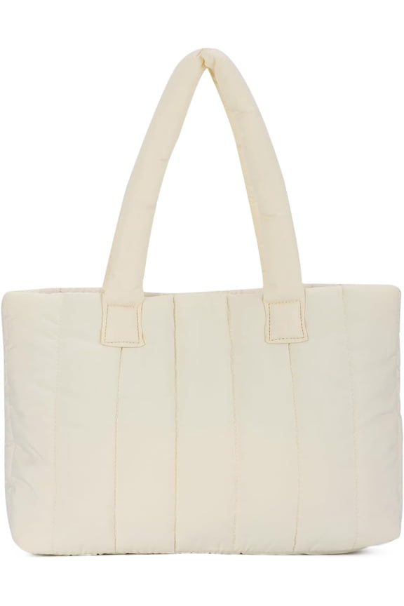 Puffer Tote Bag for Women Quilted Puffy Tote Handbags Lightweight Large Nylon Shoulder Bags