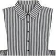 thumbnail image 1 of Zhengup Quality Cotton Striped Detachable Half Shirt Blouse Faux False Collar Dickey Collar for Girls Lady, 1 of 4