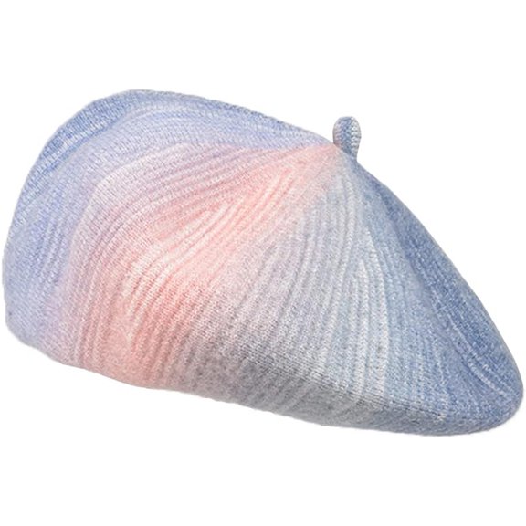Zhengup Rainbow French Beret Hat Beanie Hat Fashion Beret Cap for Women Girl