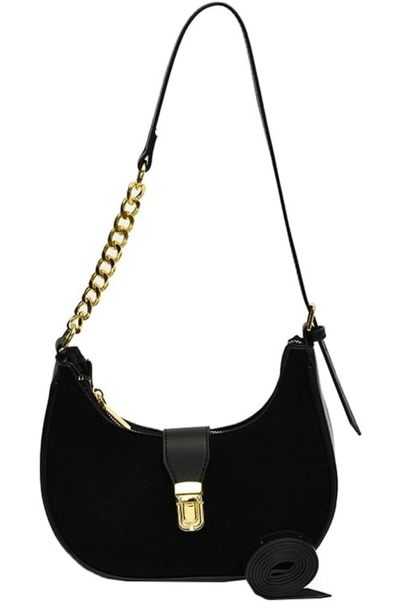 Retro Shoulder Bag for Women Leather Suede Underarm Purse Handbag Fall Winter Spring Travel Shopping Work Travel