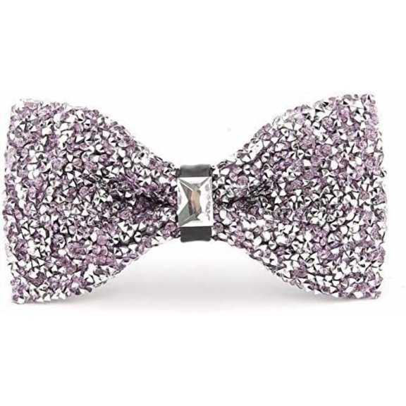 Zhengup Rhinestone Bow Ties for Men Pre Tied Sequin Diamond Bowties with Adjustable Length - Party Banquet Wedding Bow Tie