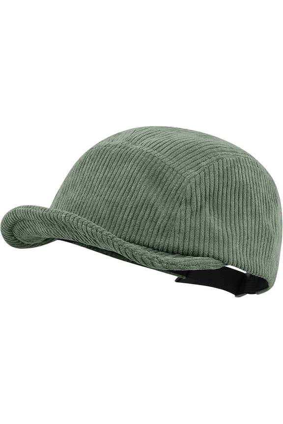 Short Brim Hat Baseball Cap Corduroy Trucker 5 Panel Hat Flat Snapback Caps Cotton Twill Hat Short Bill Cadet Cap