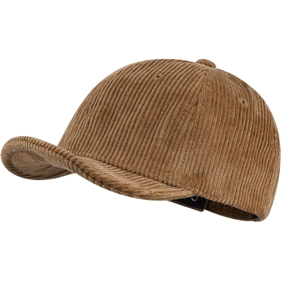 Zhengup Short Brim Hat Baseball Cap Corduroy Trucker 5 Panel Hat Flat Snapback Caps Cotton Twill Hat Short Bill Cadet Cap