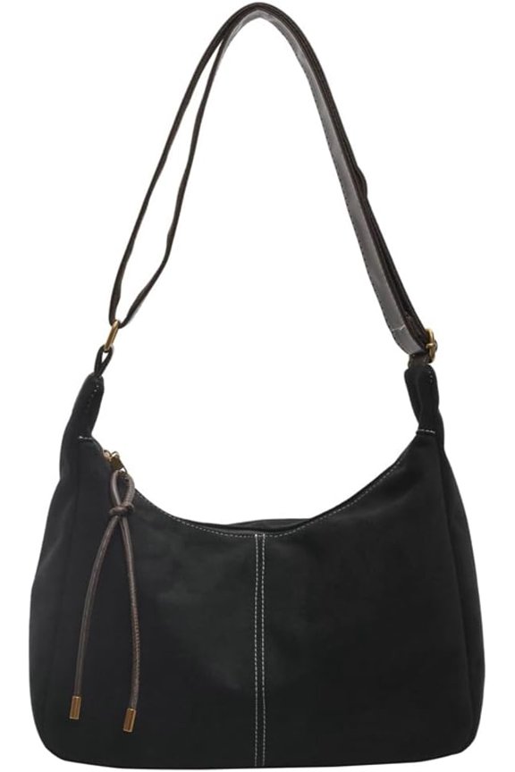Slouchy Suede Shoulder Bag for Women Large Soft Totes Working Purse Handbag Dumpling Crossbody Satchel with Zipper