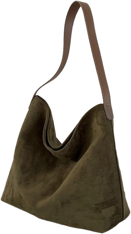 Zhengup Slouchy Suede Tote Shoulder Bags for Women Large Soft Underarm Bag Working Purse Handbag Travel Satchel Winter Fall