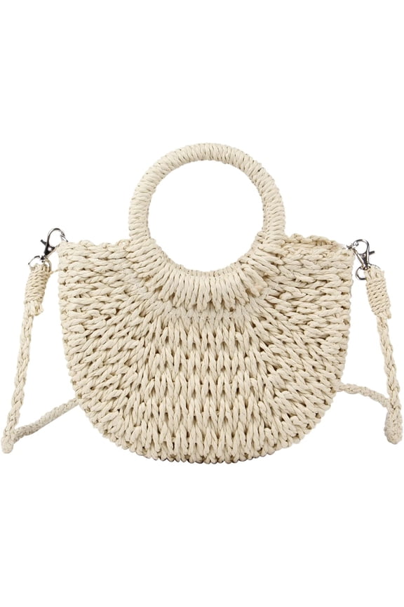 Small Straw Purses Beach Woven Tote Bags for Women Summer Rattan Crossbody Bags Top Handle Handbags