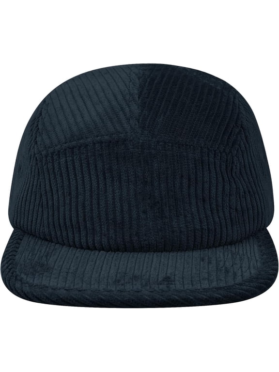 Snapback 5 Panel Baseball Cap Flat Brim Trucker Hat Adjustable Camp Cap Corduroy Dad Hat Suede Peak Ball Caps