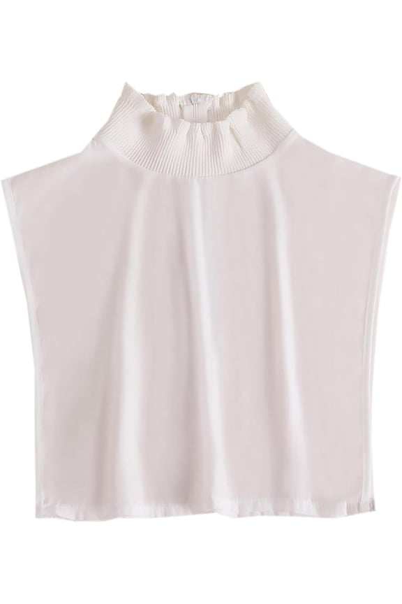 Solid Color Knit Turtleneck Fake Collar,Half Top Wear Outer or in Sweater Hoodie High Neck Mock Collar for Lady Girls